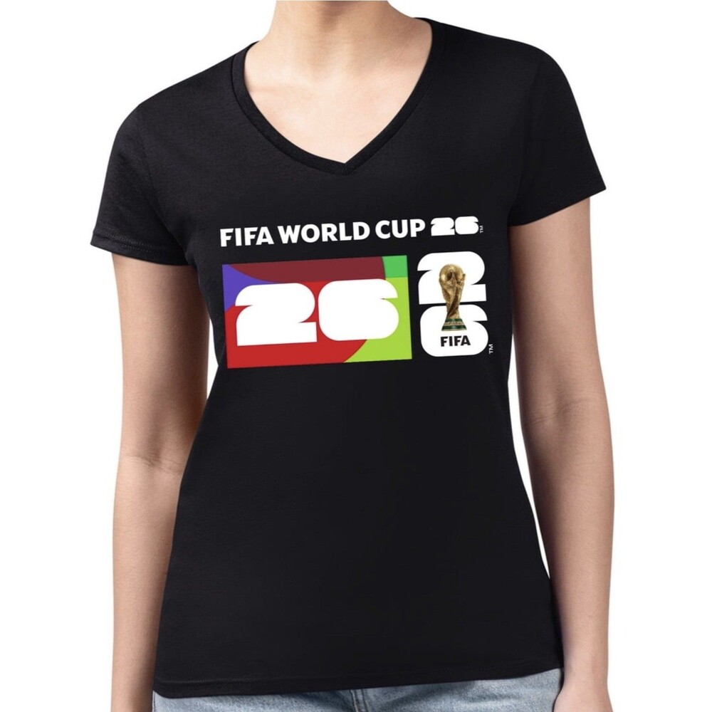 FIFA World Cup 2026 Women's XL Black Box Screen Graphic Soccer Tee T-Shirt top